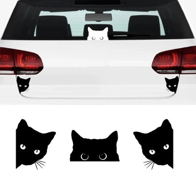 Autocollant vinyle chat amusant pour voiture et portable