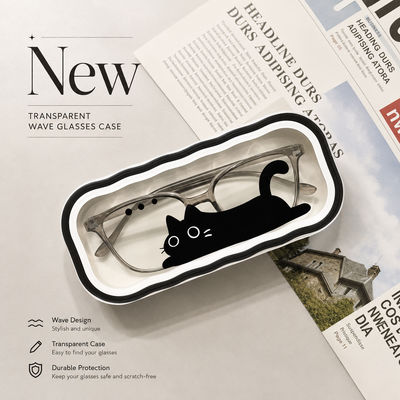 Étui pliant transparent pour lunettes de myopie