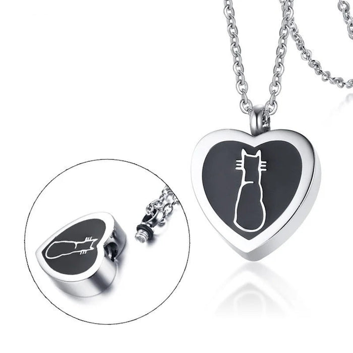 Pendentif cœur ouvrable en acier inoxydable pour urne d’animaux