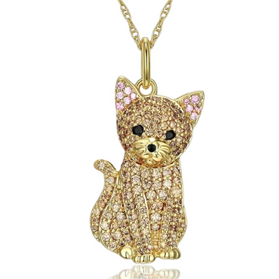 Collier élégant pour femmes avec pendentif chat