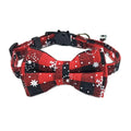 Collier chat détachable nœud papillon cloche Noël plaid rouge