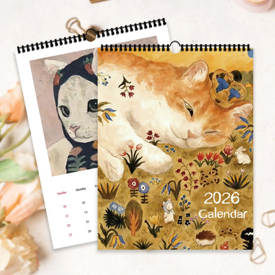 Calendrier 2026 avec portraits de chats