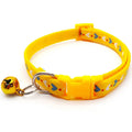 Collier nylon réglable pour chat avec imprimé coeurs et une clochette