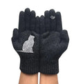 Gants en cachemire épais à imprimé chat