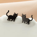 Boucles d'oreilles chat persan en acier inoxydable
