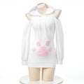 Pull à Capuche en Peluche avec Griffe de Chat pour Femme