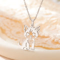Collier pendentif chaton sauvage en acier inoxydable