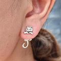Boucles d'oreilles chat vintage
