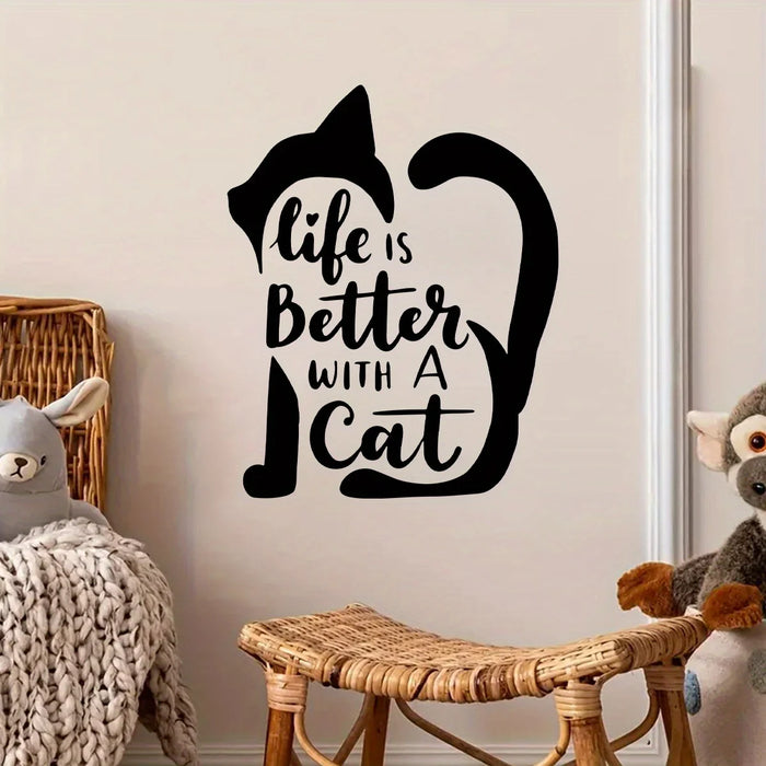 Autocollants muraux silhouette de chat pour chambre et salon
