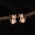 Boucles d'oreilles chat persan en acier inoxydable