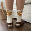 Chaussettes mi-mollet imprimées fesses de chat 3D en coton