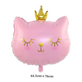 Ballon couronne rose et noir en aluminium pour chat