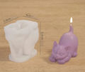 Moule silicone chaton 3D pour bougies et artisanat