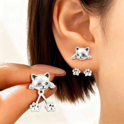 Boucles d'oreilles chat vintage