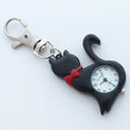 Montre de poche à quartz avec pendentif chat porte-clés
