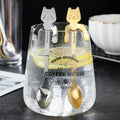 Cuillère à café mini en acier inoxydable motif chat
