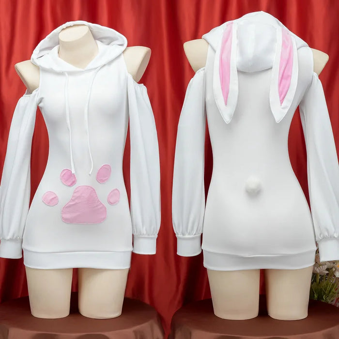 Pull à Capuche en Peluche avec Griffe de Chat pour Femme