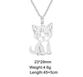 Collier pendentif chaton sauvage en acier inoxydable