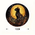 Ensemble de 6 dessous de verre en bois Chat Noir