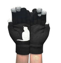 Gants en cachemire épais à imprimé chat