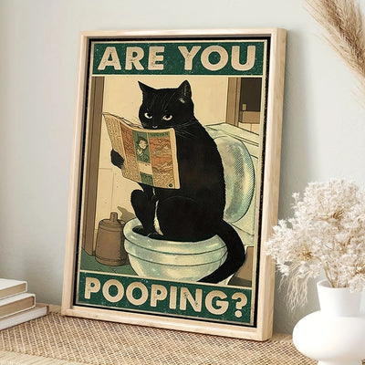 Affiche humoristique chat noir citation rétro