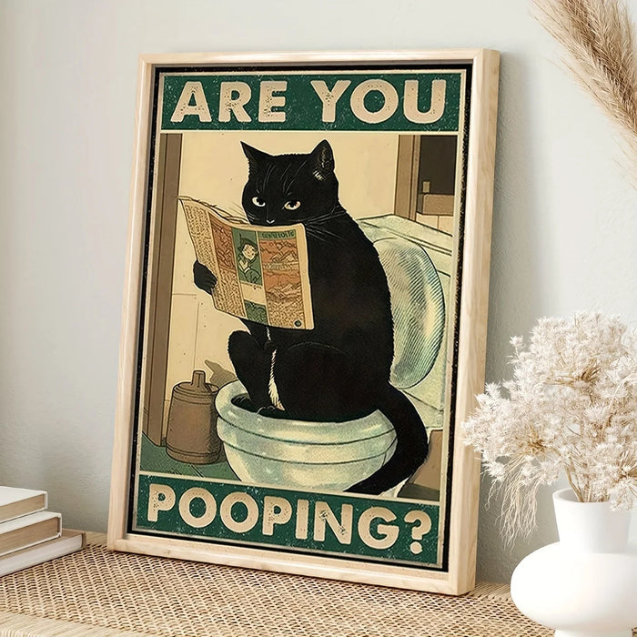Affiche humoristique chat noir citation rétro