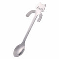 Cuillère à café mini en acier inoxydable motif chat