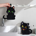Serviette à main en forme de chat noir absorbante