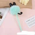 Stylo à bille pompon chat en peluche coloré