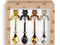 Cuillère à café mini en acier inoxydable motif chat