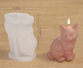 Moule silicone chaton 3D pour bougies et artisanat
