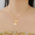 Collier pendentif chaton sauvage en acier inoxydable