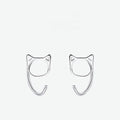 Boucles d'oreilles chat creux en argent hypoallergénique
