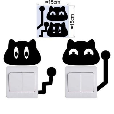 Autocollant mural chat en vinyle pour décoration enfant