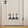 Autocollant mural chat noir drôle pour décoration intérieure