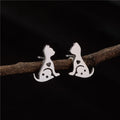 Boucles d'oreilles chat persan en acier inoxydable