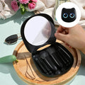 Ensemble de 6 mini pinceaux de maquillage avec miroir et boîte