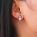 Boucles d'oreilles lune chat en acier inoxydable pour femmes