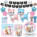 Décorations de fête d'anniversaire ambiance chat