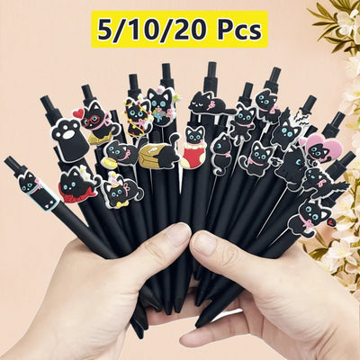 Stylo à bille chat noir lot 5 15 ou 20 pièces