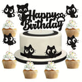Décoration de Gâteau Chat Noir pour Fêtes Enfants et Baby Shower