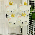 Ballons aluminium tête de chat crème x6