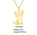Collier pendentif chaton sauvage en acier inoxydable