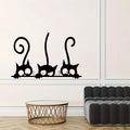 Autocollant mural chat noir drôle pour décoration intérieure