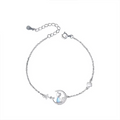 Bracelet en argent sterling avec lune et étoiles