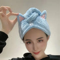 Bonnet de cheveux chat en microfibre absorbante pour cheveux longs