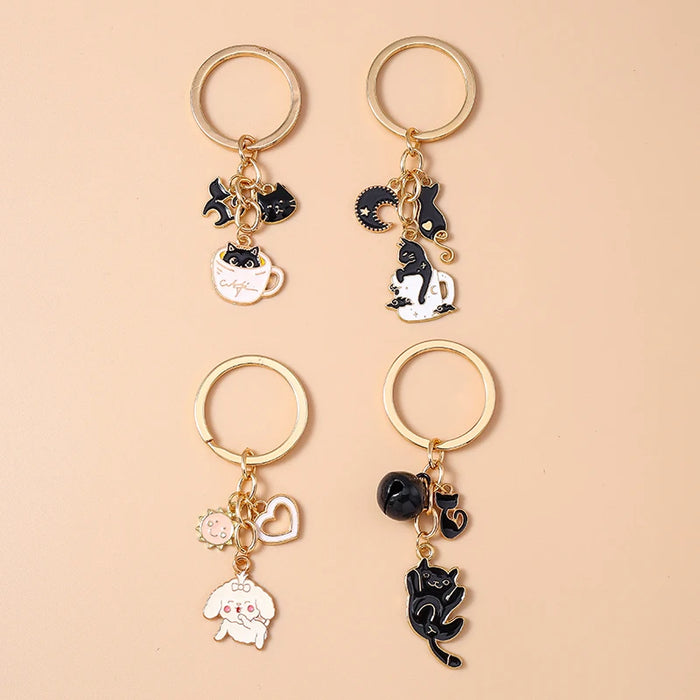 Porte-clés Chat en Émail Mignon