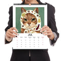 Calendrier mural 2026 autoportraits de chats foulard