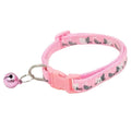 Collier nylon réglable pour chat avec imprimé petits chats et une clochette