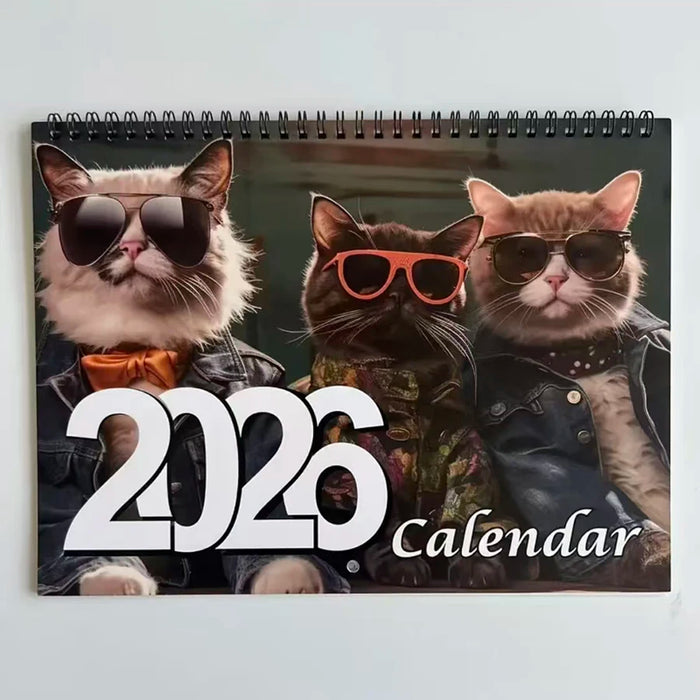 Calendrier suspendu 2026 Chats à lunettes